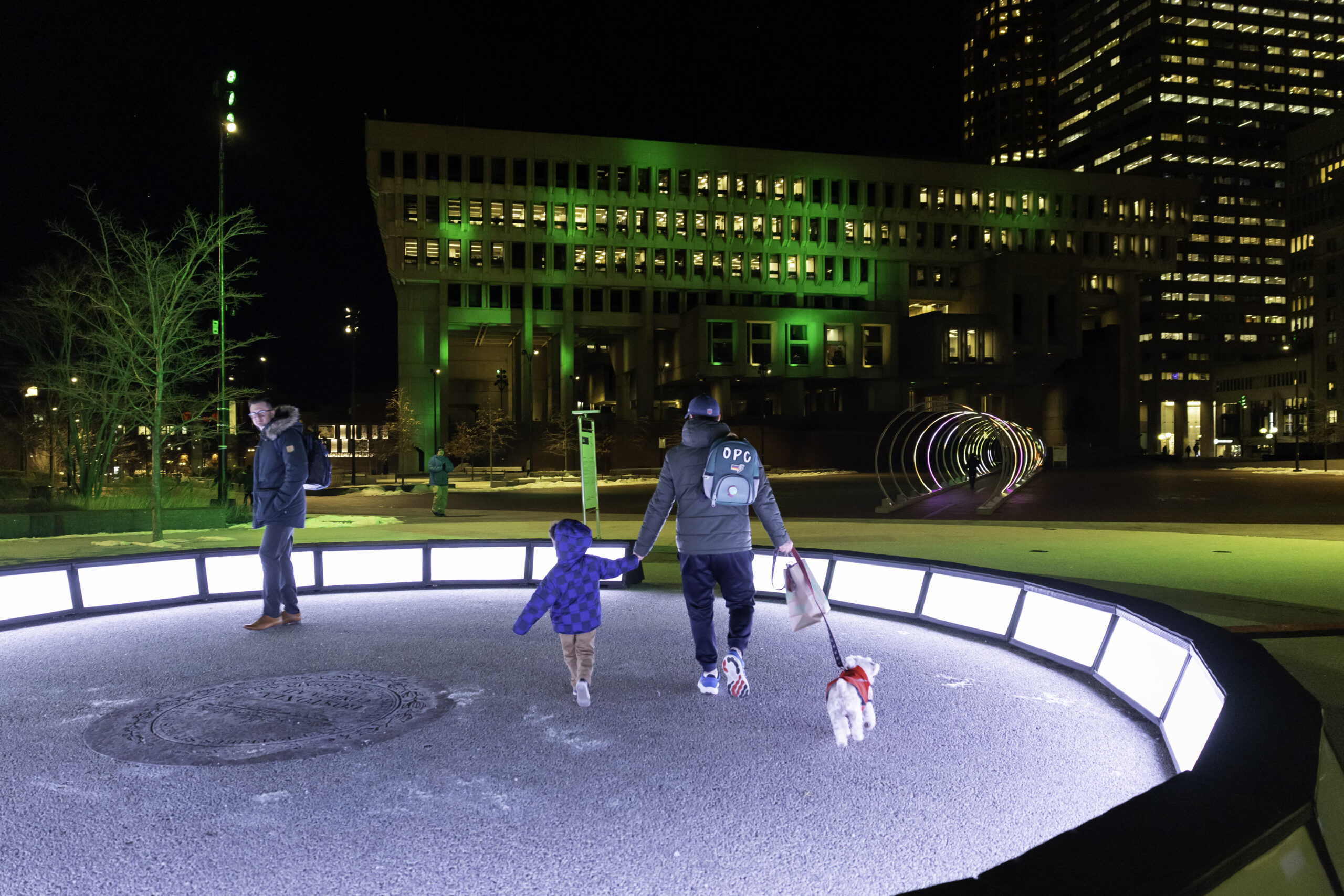 Winteractive, City Hall Plaza. Boston, États-Unis City of Boston, Mike Mejia
